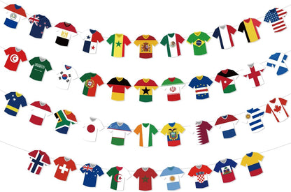 World_Cup_Soccer_Jersey_Bunting_42_Jersey-Shaped_Pennant_Banner,_Game_Day_Decorations,_Soccer_Fan_Garland_for_World_Cup_Party,_Soccer_Birthday,_Tailgate,_BBQ,_Man_Cave,_Outdoor_Sports_Events