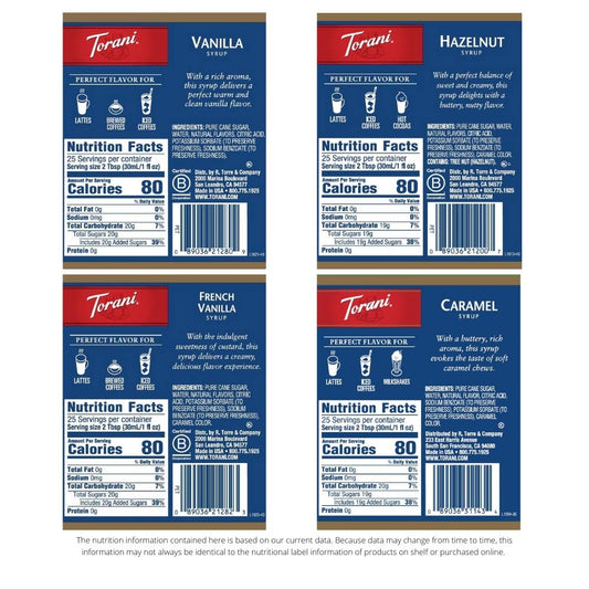 Torani_Variety_Pack_Caramel,_French_Vanilla,_Vanilla_&_Hazelnut,_25.4_Ounces_(Pack_of_4)