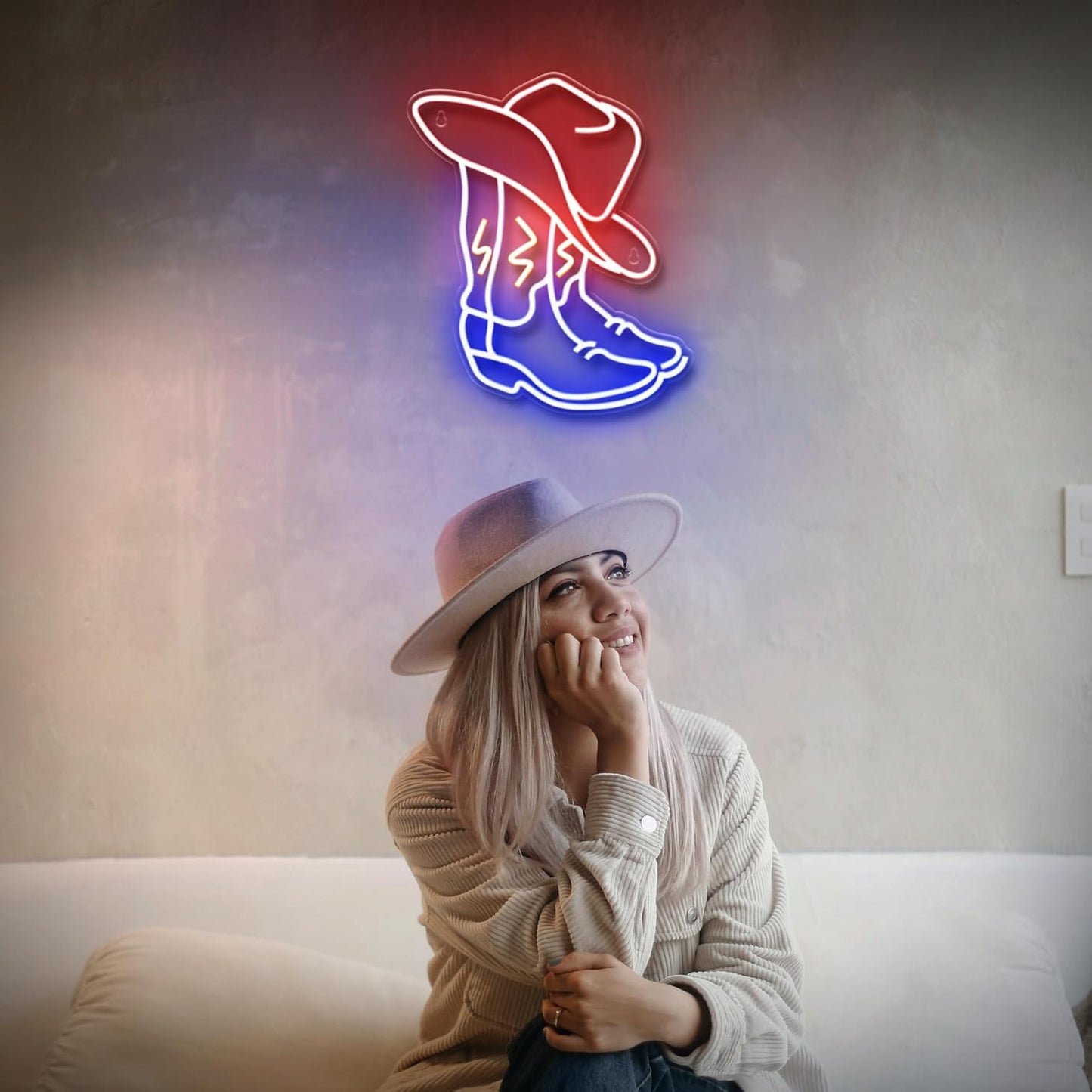 Kavaas_Cowboy_Boot_Neon_Sign,_Neon_Cowboy_Hat_Sign_for_Wall_Decor_|_Western_Neon_Sign_for_Bedroom,_Bar,_Office,_Man_Cave_-_Best_Gifts_for_Rodeo_Enthusiast,_Birthday,_Christmas