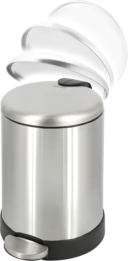 Glad_Small_Trash_Can,_1.2_Gallon_|_Round_Stainless_Steel_Garbage_Bin_with_Soft_Close_Lid_&_Step_Foot_Pedal_|_Metal_Waste_Basket_with_Removable_Inner_Bucket,_Stainless,_8_x_9.5_x_12_inches