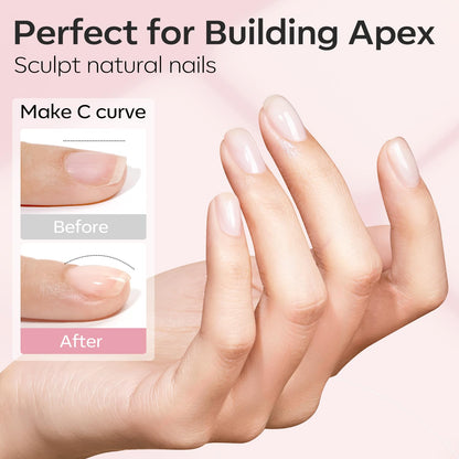 modelones_Builder_Nail_Gel,_2_Pcs_Clear_and_Cover_Nude_Builder_Nail_Polish,_8-in-One_Apex_Building_Thickening_Strengthener_Extension_Rubber_Color_Base_Gel_for_DIY_Home_Salon_Gifts_LED_Lamp_Cured_10ml