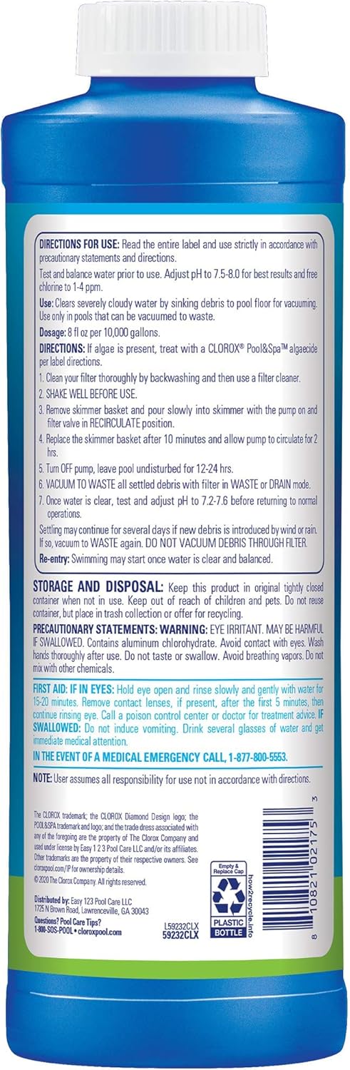 Clorox®_Pool&Spa™_Swimming_Pool_Sink_to_Clear_Flocculant,_Sinks_Debris,_Dead_Algae,_Large_Particles_&_Other_Matters_to_Pool_Floor,_1_Quart_(Pack_of_1)