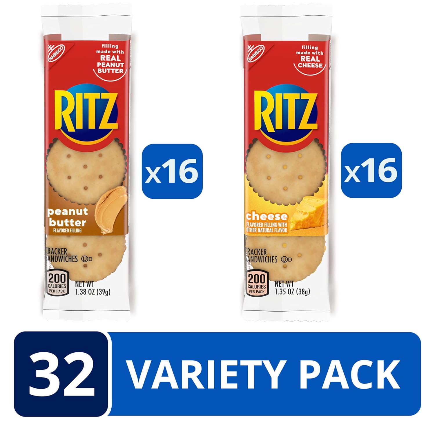 RITZ_Peanut_Butter_and_Cheese_Sandwich_Crackers_Variety_Pack,_Lunch_Snacks,_32_Snack_Packs_(6_Crackers_Per_Pack)