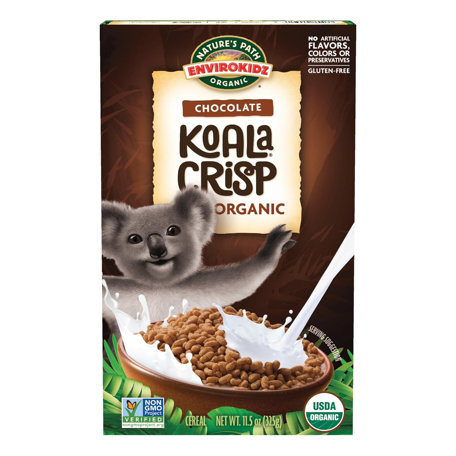 EnviroKidz_Organic_Koala_Crisp_Cereal,_11.5_oz_(Pack_of_1),_Chocolate,_Gluten_Free,_Non-GMO,_Fair_Trade,_by_Nature's_Path