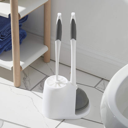 Clorox_Toilet_Plunger_and_Bowl_Brush_Combo_with_Caddy,_6.75_x_7_x_19.5_in,_White/Gray