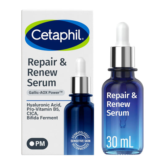 CETAPHIL_Repair_&_Renew_Night_Serum_for_Stressed_Sensitive_Skin_with_Gallic_Acid_&_Vitamin_E,_PM_Face_Serum,_Repairs_Skin_Barrier_Overnight,_Dermatologist_Recommended,_1_fl_oz_Dropper_Bottle