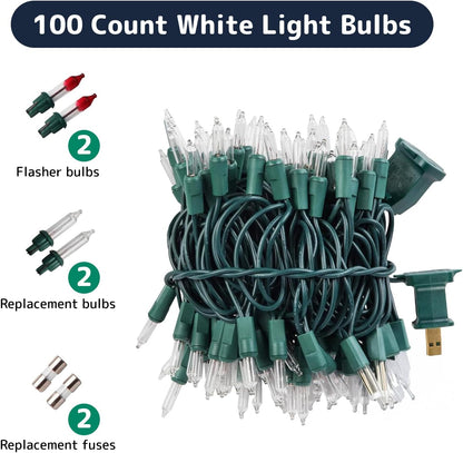 PREXTEX_100_Count_Clear_Christmas_Lights_-_Ultra_Bright_String_Lights_with_Green_Wire_for_Indoor_and_Outdoor_Use,_Christmas_Trees,_Holidays,_Patios_and_Garden