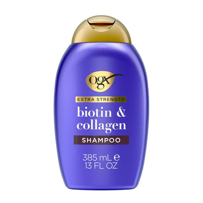 OGX_Thick_&_Full_+_Biotin_Collagen_Extra_Strength_Volumizing_Shampoo_with_Vitamin_B7_Hydrolyzed_Wheat_Protein_for_Fine_Hair._Sulfate-Free_Surfactants_Thicker,_Fuller_Hair,_13_Fl_Oz