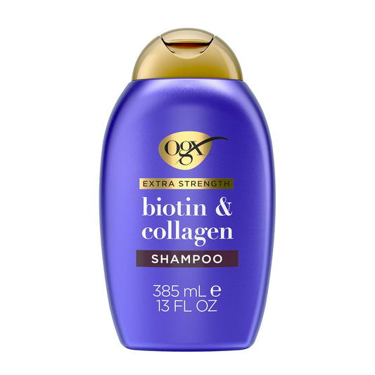 OGX_Thick_&_Full_+_Biotin_Collagen_Extra_Strength_Volumizing_Shampoo_with_Vitamin_B7_Hydrolyzed_Wheat_Protein_for_Fine_Hair._Sulfate-Free_Surfactants_Thicker,_Fuller_Hair,_13_Fl_Oz