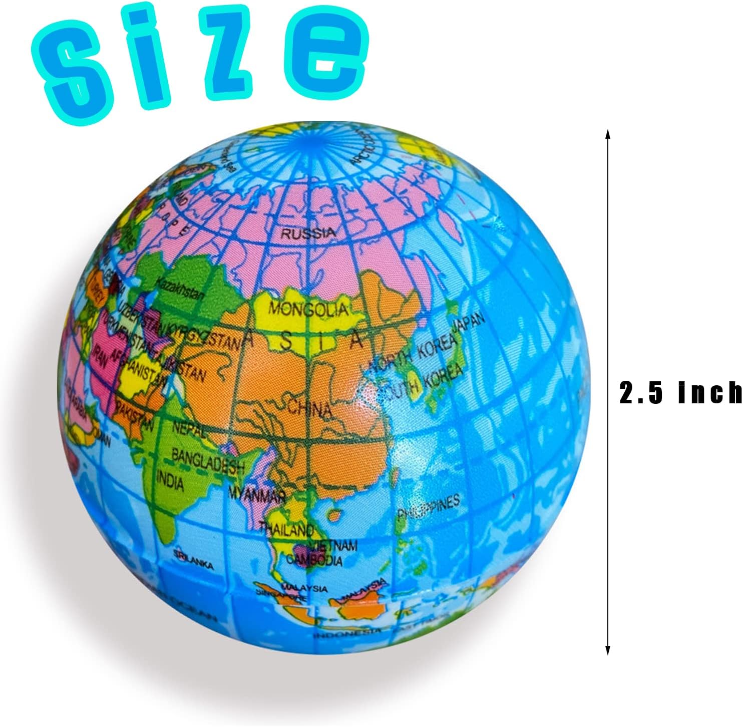 Globe_Squeeze_Balls,2.5_inch_Earth_Stress_Relief_Balls,Soft_Foam_Stress_Ball_Toy_for_Finger_Exercise,School_or_Office_Party_Favors,24_Pcs