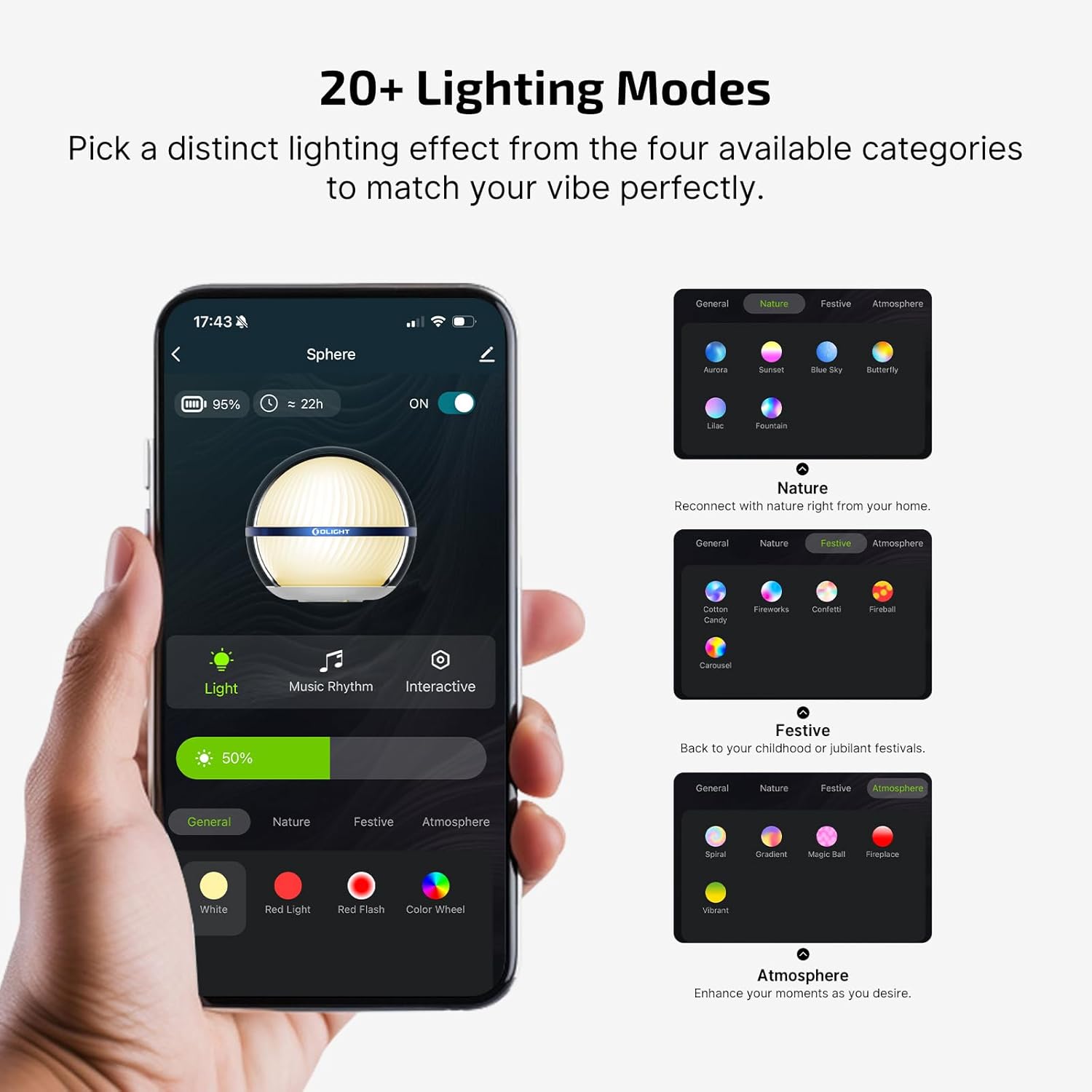 OLIGHT_Sphere_Smart_Night_Light,_75_lumens_Stepless_Dimming_Table_Lamp_with_Remotely_APP_Control,_Magnetic_Rechargeable_RGB_Ambient_Lighting_for_Sleeping,_Reading,_and_Relaxation