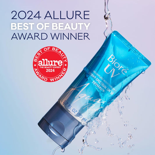 Biore_UV_Aqua_Rich_Daily_Hydrating_Facial_Moisturizer_with_SPF_50_|_Oil_Free_Sunscreen_&_Primer_for_Makeup_with_Hyaluronic_Acid,_No_White_Cast,_Non-Comedogenic,_For_Sensitive_Skin,_PA++++,_1.7_Oz
