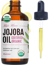 Kate Blanc Cosmetics Jojoba Oil Organic for Hair, Skin & Face (100% Pure, Cold Pressed, Unrefined, Natural, Hexane Free, Glass Bottle)