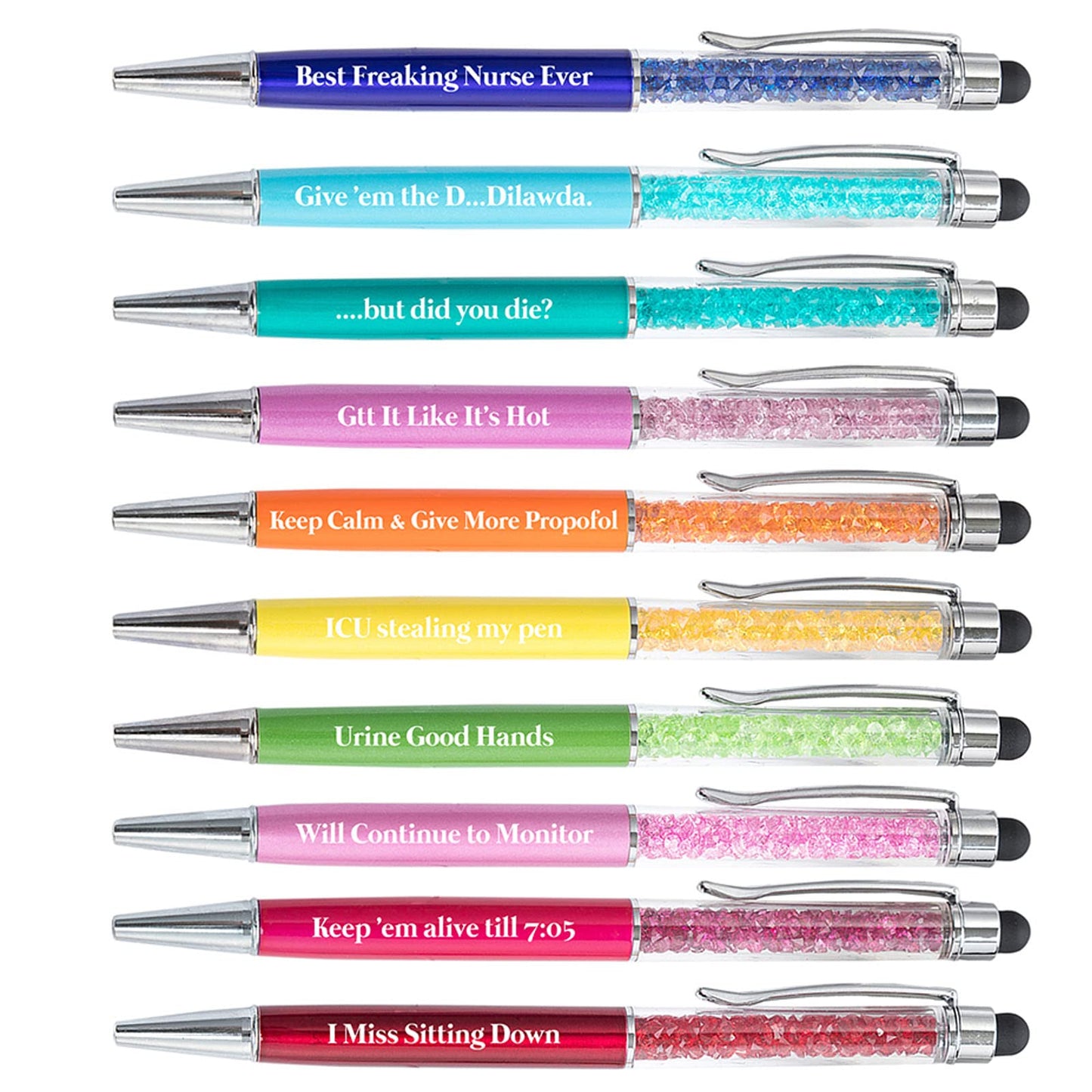 HLPHA 10pcs Nurse Pens，Work Funny Black Ink Ballpoint Pens，Black Ink Medium Point (1.0mm)，Nursing Pens for Nurse Doctor Teachers