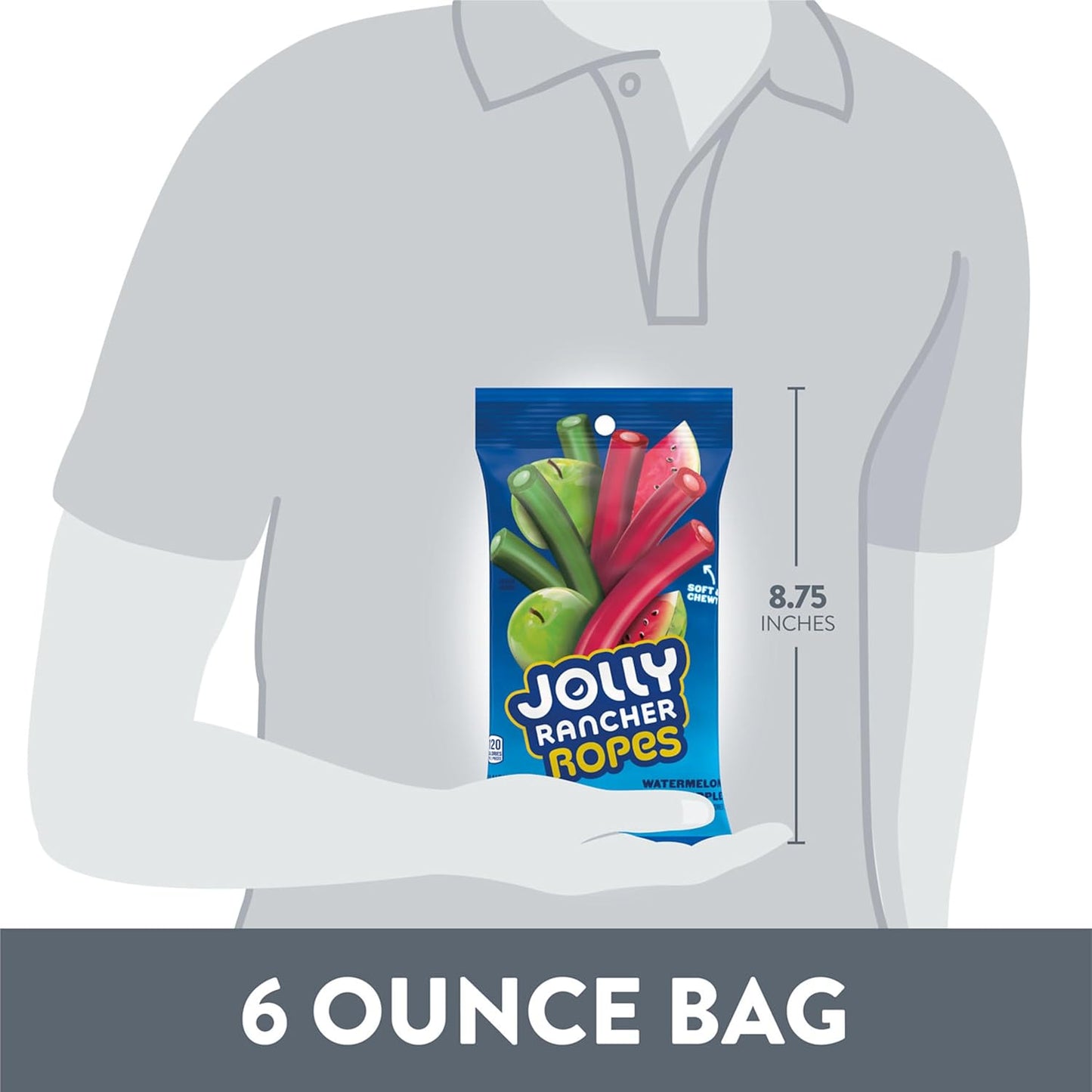 JOLLY_RANCHER_Ropes_Watermelon_and_Green_Apple_Flavored_Candy_Bag,_6_oz