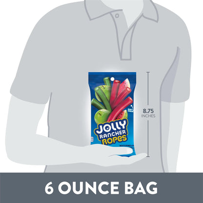 JOLLY_RANCHER_Ropes_Watermelon_and_Green_Apple_Flavored_Candy_Bag,_6_oz