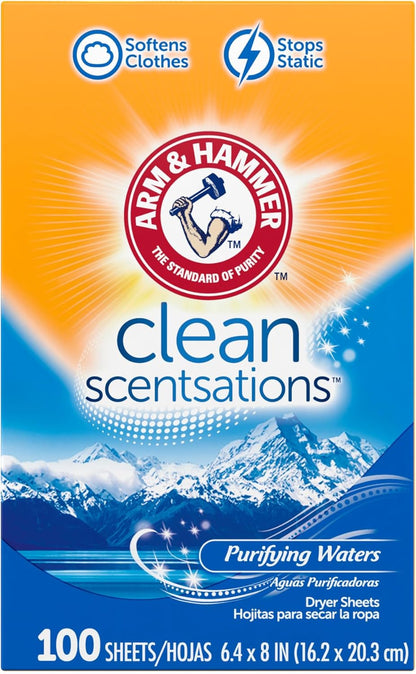 ARM_&_HAMMER_Fabric_Softener_Sheets,_100_sheets,_Purifying_Waters