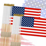 12x18 Inch American Flags on Stick - Patriotic American Flags for Outside, USA Stick Flag Perfect for Independence Day, Memorial Day, 4th of July Decorations