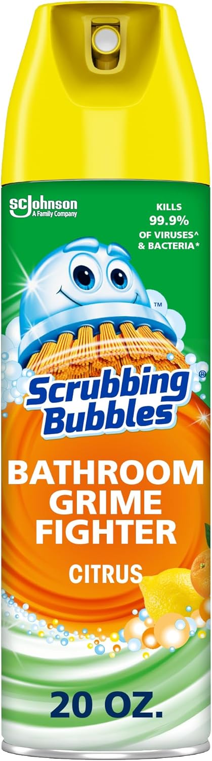 Scrubbing_Bubbles_Bathroom_and_Shower_Cleaner_Aerosol,_Foaming_Action_Bathroom_Grime_Fighter,_Citrus_Scent,_20oz_(Pack_of_1)