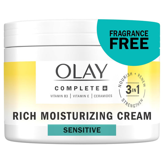 Olay_Face_Moisturizer,_Complete+_Rich_Moisturizing_Cream_-_Fragrance-Free,_Gentle_for_Dry_&_Sensitive_Skin,_3-in-1_Hydrating_to_Strengthen,_Nourish,_Renew_-_Niacinamide,_Vitamin_E,_&_Ceramides,_8.5_oz