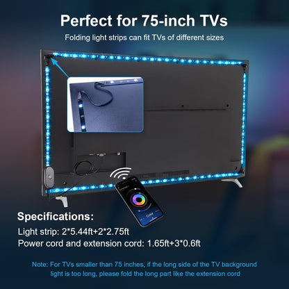 Nexillumi_LED_Lights_for_TV,_6.56ft/9.8ft_for_32"-43"_TV/13.2ft_for_32"-65"_TV/16.4ft_for_55"-75"_TV,_RGB_LED_Strip_Lights_Behind_TV_with_APP_Remote_Control,_Music_Sync_Smart_Led_Ambient_Lighting_for_Bedroom_Gaming_Room_Decor