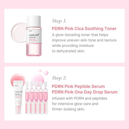 medicube_Salmon_DNA_PDRN_Trial_Kit_|_Glass_Glow_Mini_Skincare_Set_with_Toner,_Serum_&_Sheet_Mask_for_Hydrating,_Firming,_Moisturizing_|Gift_&_Travel_Essentials_for_Women_&_Girls_|_Korean_Skincare