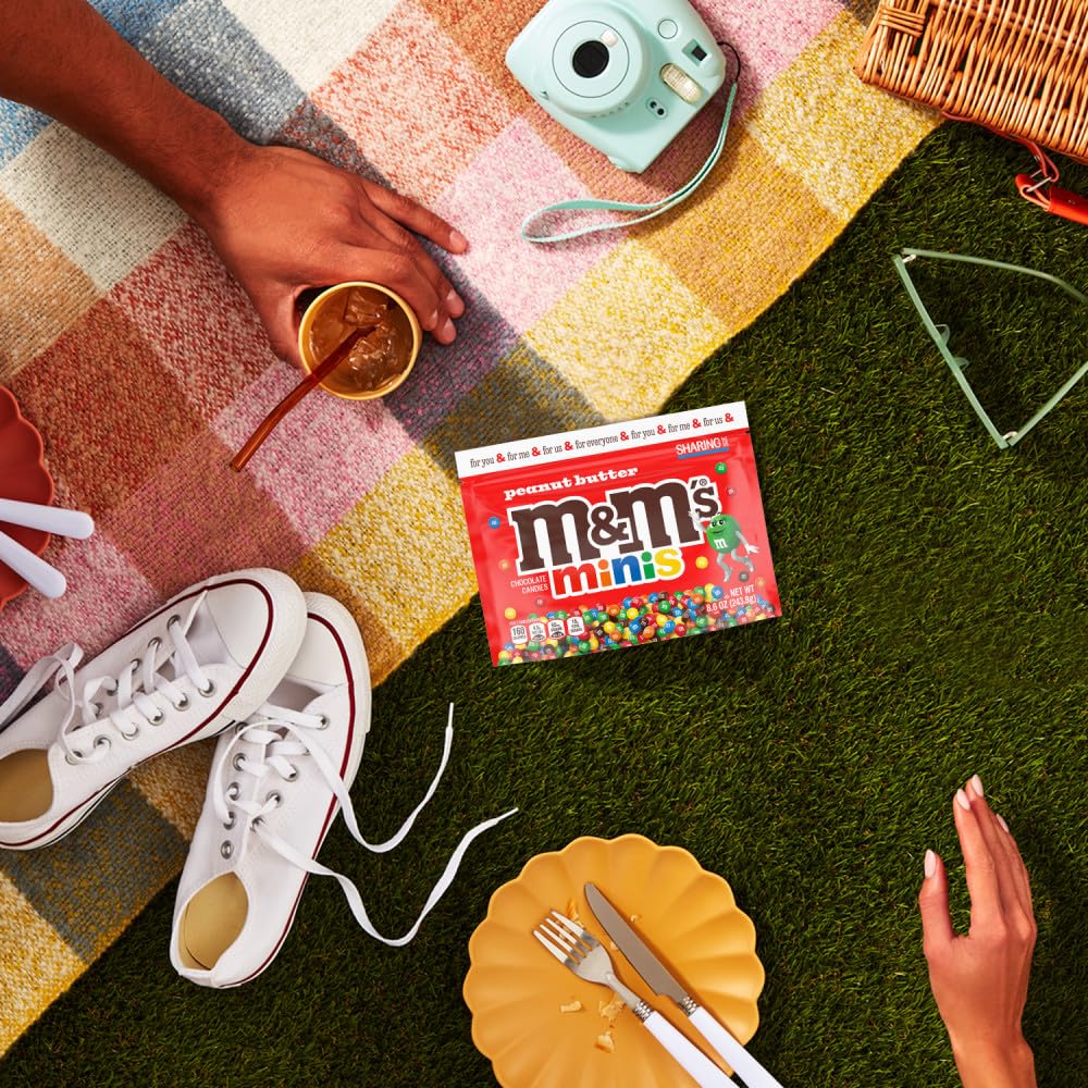 M&M'S_MINIS_Peanut_Butter_Milk_Chocolate_Snacks,_Candy_Bulk,_Sharing_Size_8.6_Oz_Resealable_Bag