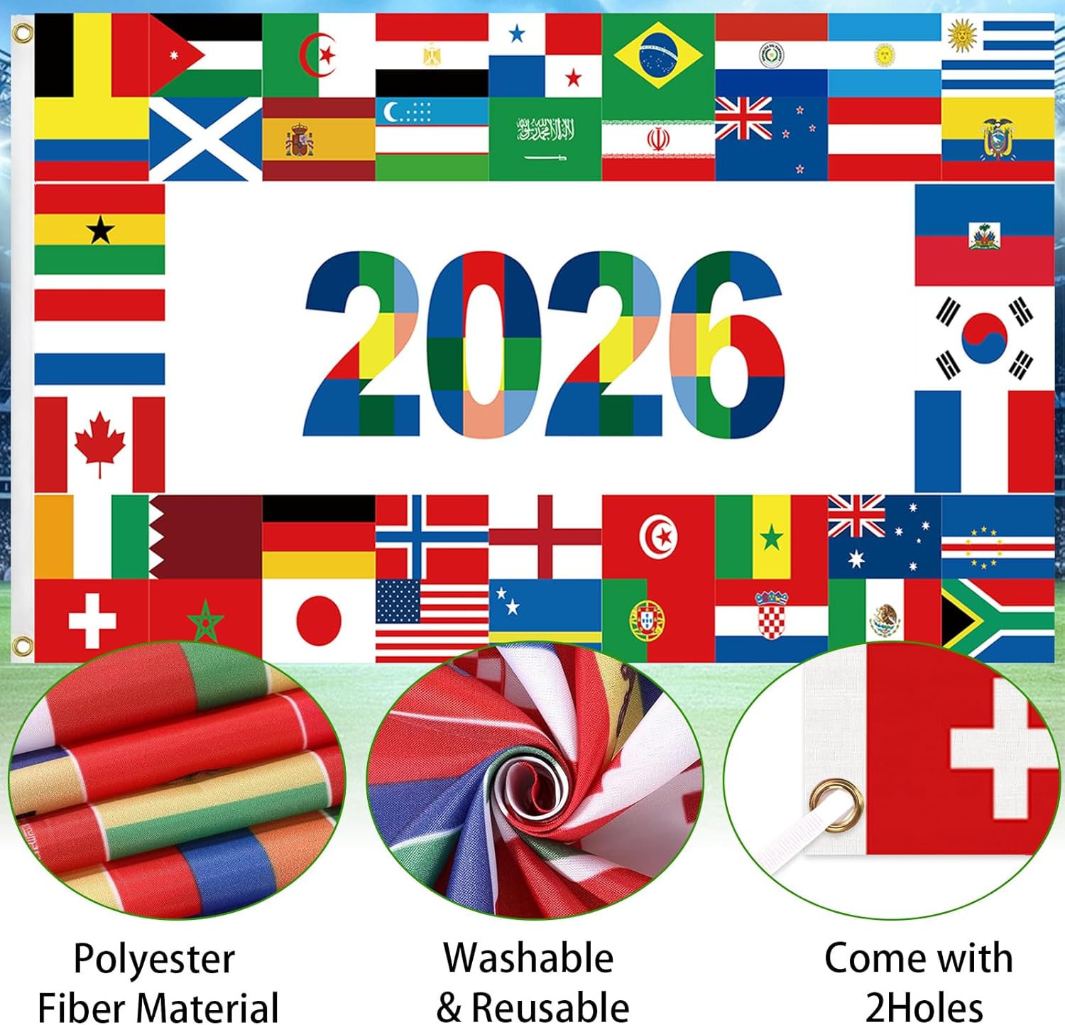 World_Cup_Flag_2026_International_Country_Flag&Trophy_Showcase_Decorations_Football_Supporters_Banner,Soccer_Merchandise_Accessories,Great_Soccer_Fans_Gifts,59x35in_Yard_Sign_Garden_Outdoor_Flag