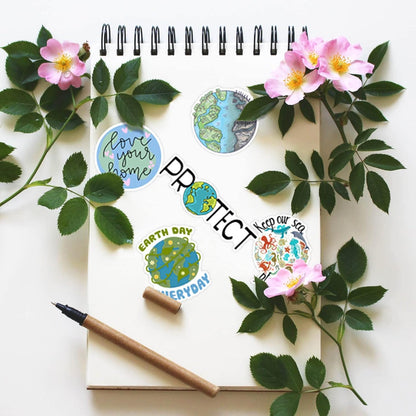 100PCS_Earth_Day_Stickers,_Environmental_Protection_Vinyl_Waterproof_Stickers_for_Water_Bottles,_Laptops,_Skateboards_&_Notebooks,_Save_the_Earth_Environmental_Decals_for_Kids_Teens_Students