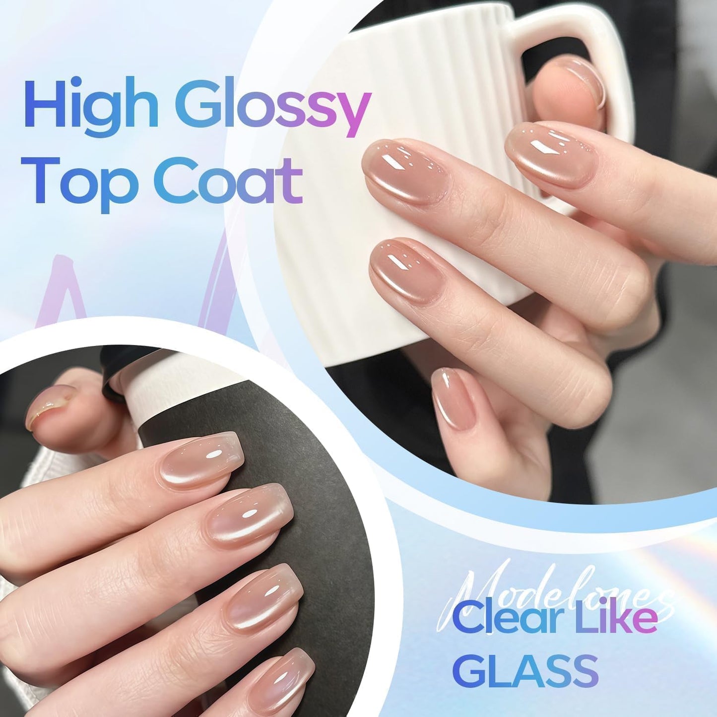 modelones_Gel_Top_Coat,_15ml_No_Wipe_Gel_Nail_Polish_High_Gloss_Top_Coat_Shiny_Long_Lasting_Clear_Top_for_Acrylic_Nails,_Need_U_V/LED_Lamp_for_Home_DIY_Gift_Spring_Easter's_Manicure_Salon