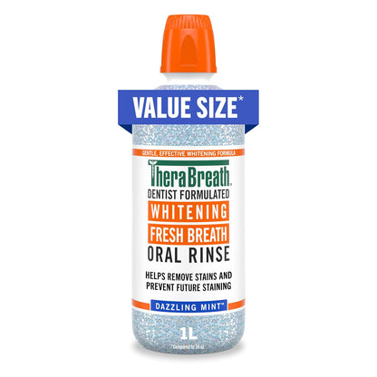 TheraBreath_Whitening_Mouthwash,_Dazzling_Mint,_Dentist_Formulated,_1_Liter
