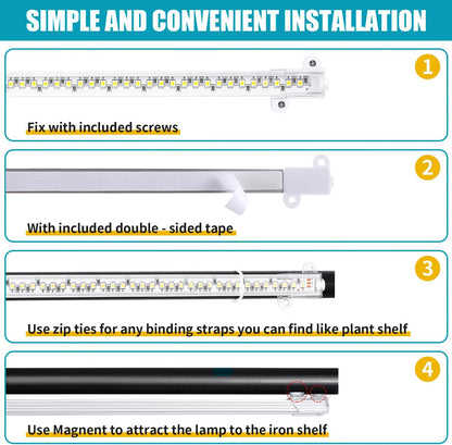 LED_Grow_Light_Strips_for_Indoor_Plants_Full_Spectrum_3500K,_96_LEDs_Plant_Light_Bar_with_3/9/12H_Timer,_10_Dimmable_Levels_for_Seedling_Succulent,_13_Inches_1_Head/2_Head/3_Head/4_Head