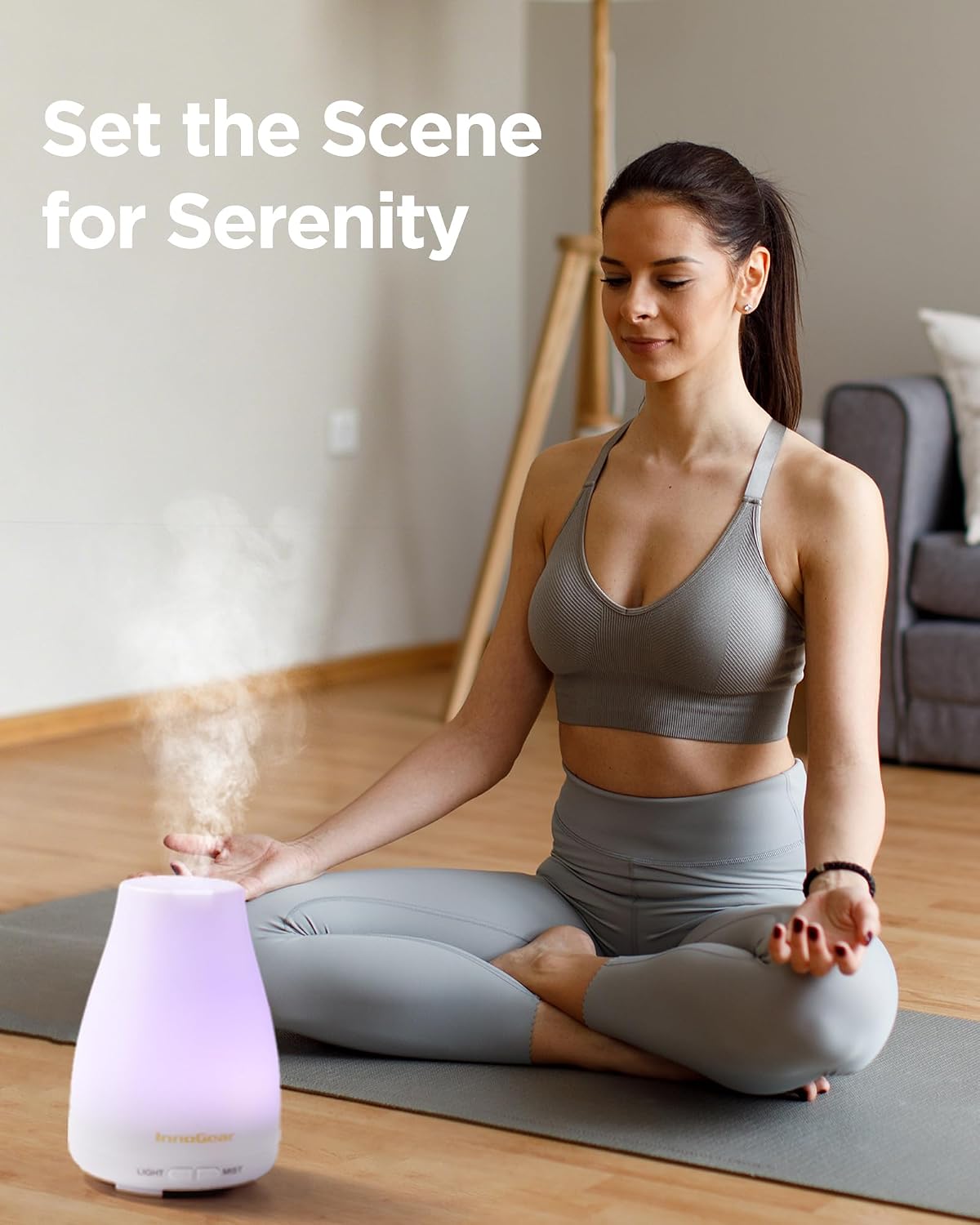 InnoGear_Essential_Oil_Diffuser_Ultrasonic_Diffusers_for_Home,_Basic_White_|_Cool_Mist_Humidifier,_Aromatherapy,_Large_Room,_Run_up_to_8hrs,_Waterless_Auto_Off,_7_Lights,_Living_Room,_Quiet_Operation
