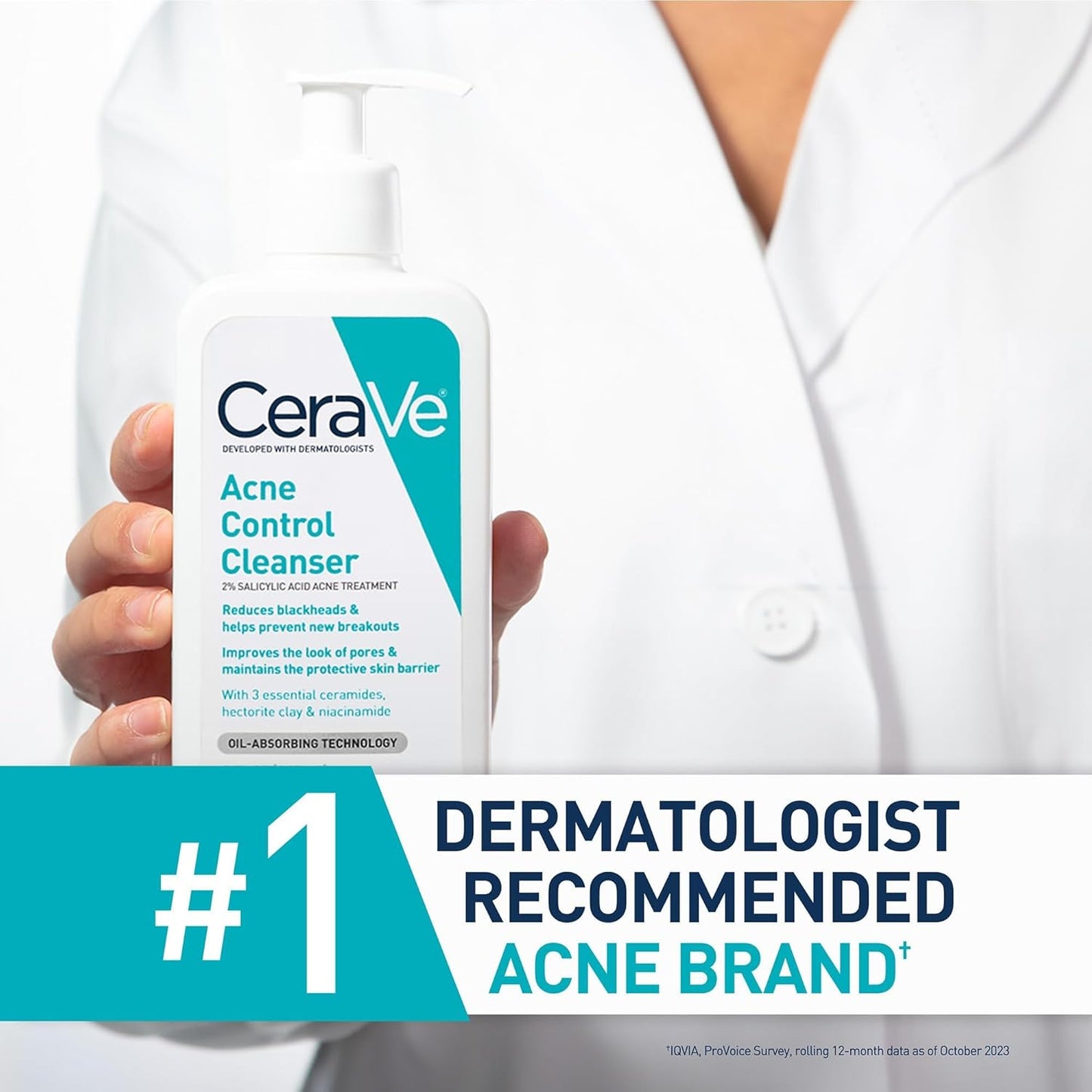 CeraVe_Acne_Treatment_Face_Wash,_Salicylic_Acid_Cleanser_with_Purifying_Clay,_Niacinamide,_and_Ceramides,_Pore_Control_and_Blackhead_Remover,_8_Ounce