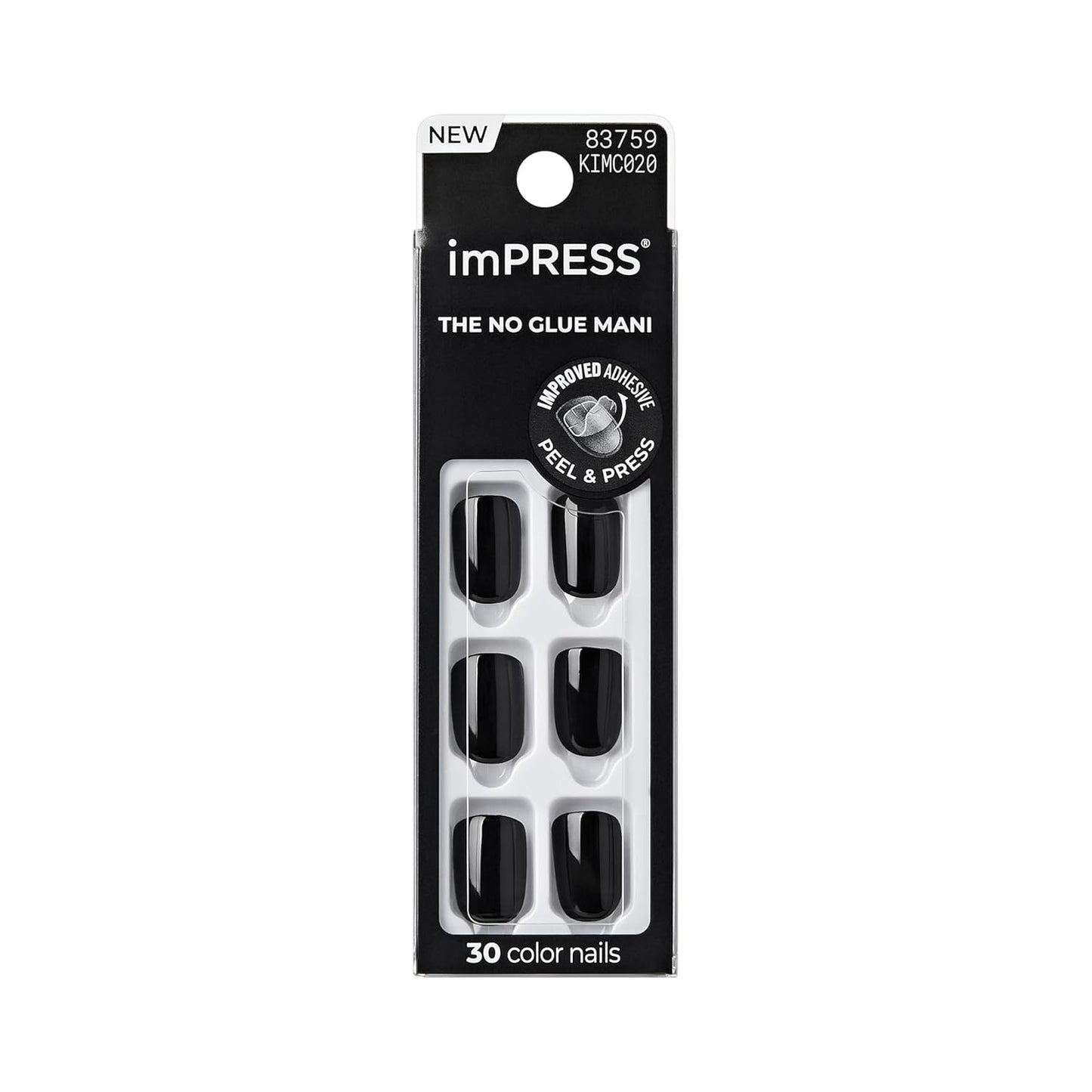 KISS_imPRESS_No_Glue_Mani_Press_On_Nails,_Color,_'All_Black',_Black,_Short_Size,_Squoval_Shape,_Includes_30_Nails,_Prep_Pad,_Instructions_Sheet,_1_Manicure_Stick,_1_Mini_File