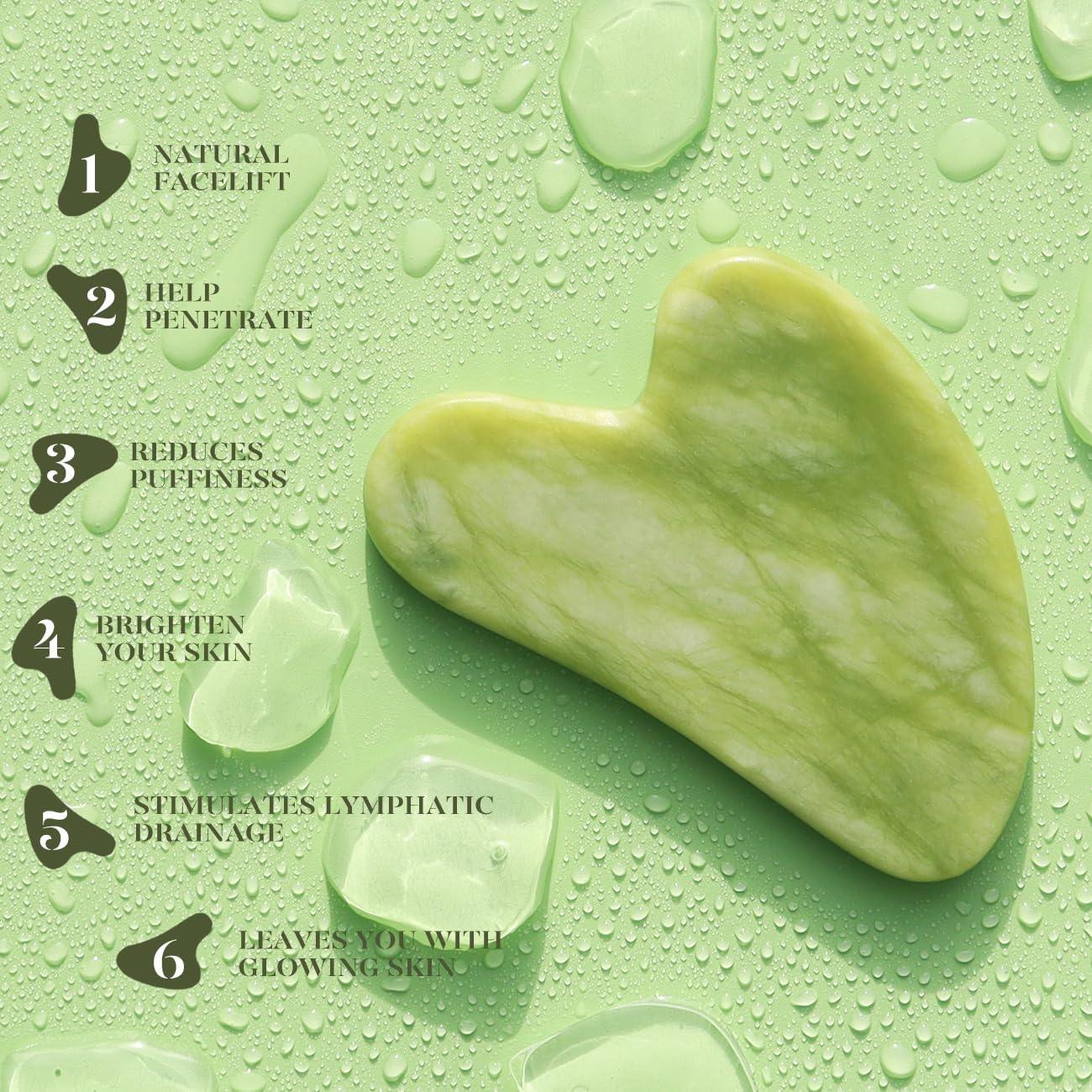 BAIMEI_IcyMe_Gua_Sha_&_Jade_Roller_Facial_Tools_Face_Roller_and_Gua_Sha_Set_for_Puffiness_and_Redness_Reducing_Skin_Care_Routine,_Self_Care_for_Men_Women_-_Green