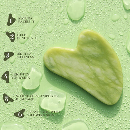 BAIMEI_IcyMe_Gua_Sha_&_Jade_Roller_Facial_Tools_Face_Roller_and_Gua_Sha_Set_for_Puffiness_and_Redness_Reducing_Skin_Care_Routine,_Self_Care_for_Men_Women_-_Green