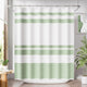 A- Sage Green Stripe +12 Metal Hooks - 72"W x 72"L (Pack of 1)
