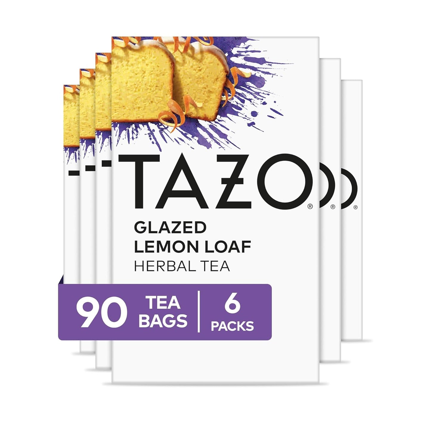 TAZO_Dessert_Delights_Glazed_Lemon_Loaf_Herbal_Tea_Bags,_Aromatic_Blend,_Caffeine-Free,_90_Total_Tea_Bags_(15ct_-_Pack_of_6)