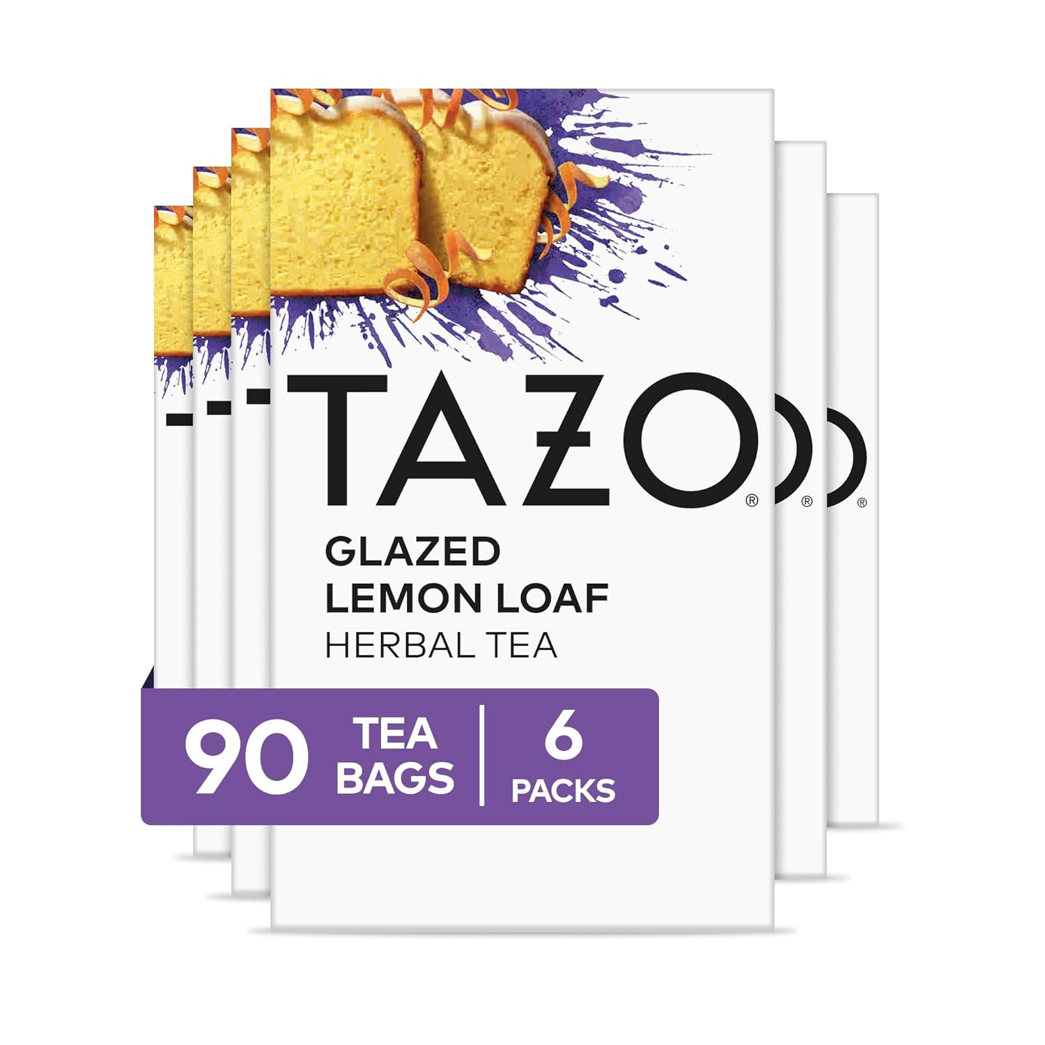 TAZO_Dessert_Delights_Glazed_Lemon_Loaf_Herbal_Tea_Bags,_Aromatic_Blend,_Caffeine-Free,_90_Total_Tea_Bags_(15ct_-_Pack_of_6)