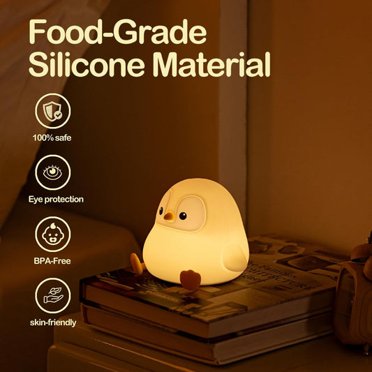 ATSUI_Penguin_Night_Light,_LED_Squishy_Novelty_Animal_Night_Lamp,_Food_Grade_Silicone,_2_Level_Dimmable,_Nursery_Nightlight_for_Desk_Decor,_Funny_Gifts_Stuff_for_Boys_Girls_Baby,_White_Elephant_Gifts