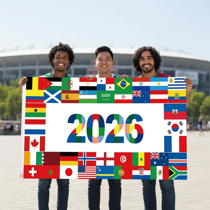 World_Cup_Flag_2026_International_Country_Flag&Trophy_Showcase_Decorations_Football_Supporters_Banner,Soccer_Merchandise_Accessories,Great_Soccer_Fans_Gifts,59x35in_Yard_Sign_Garden_Outdoor_Flag