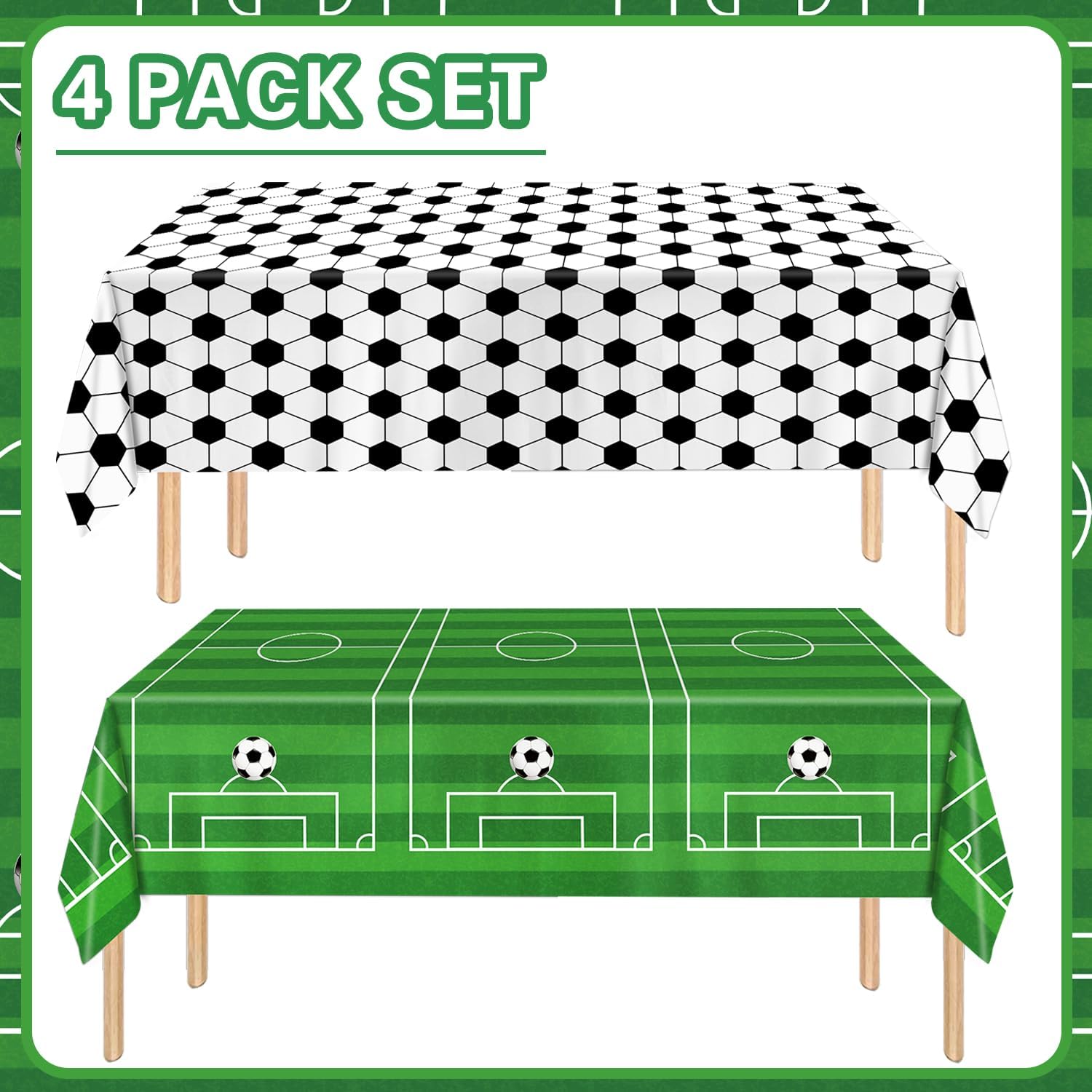 QIYANPAX_4_Pieces_Soccer_Tablecloths_-_Soccer_Birthday_Party_Decorations_Soccer_Table_Cloth_Soccer_Tablecloth_Plastic_Table_Cover_for_Sports_Soccer_Theme_Party_Decorations,_54_x_108_Inch