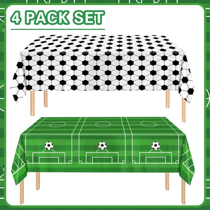 QIYANPAX_4_Pieces_Soccer_Tablecloths_-_Soccer_Birthday_Party_Decorations_Soccer_Table_Cloth_Soccer_Tablecloth_Plastic_Table_Cover_for_Sports_Soccer_Theme_Party_Decorations,_54_x_108_Inch
