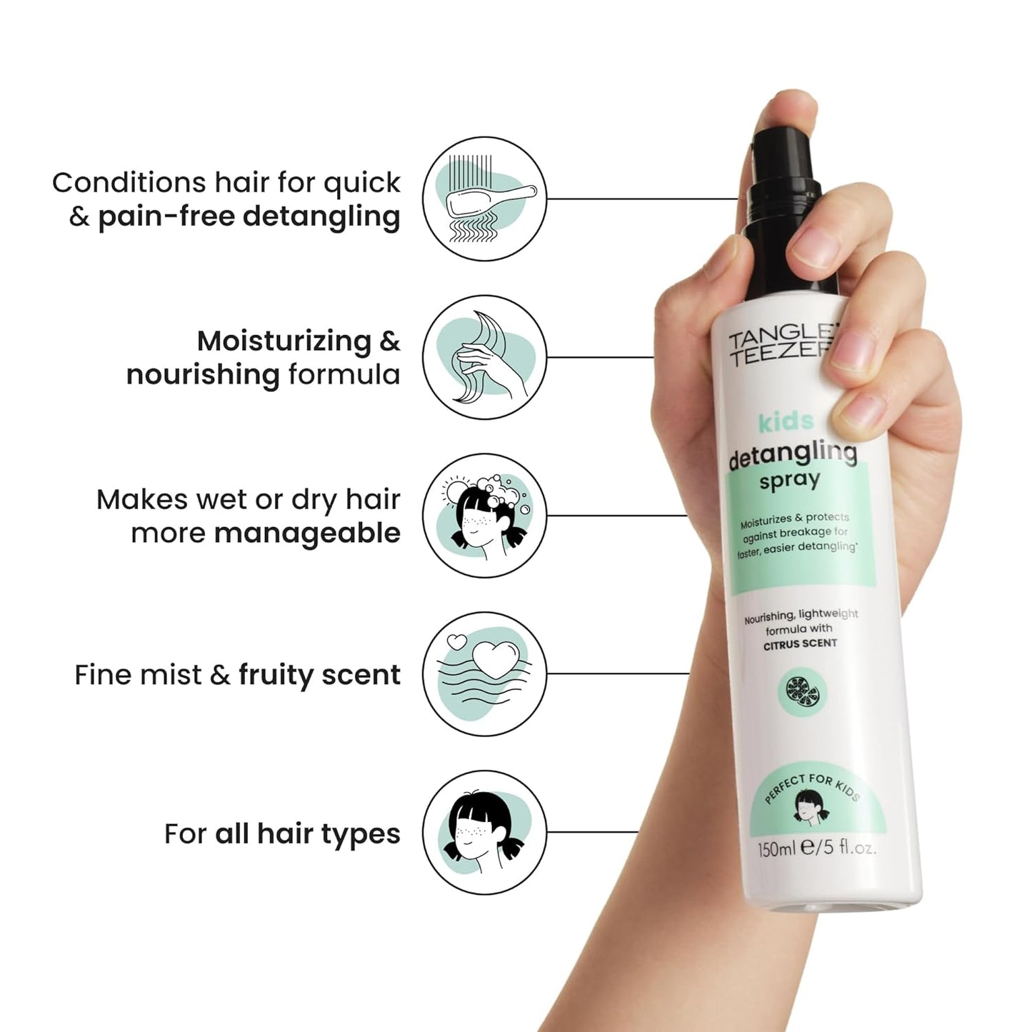 TANGLE_TEEZER_Hair_Detangler_Spray_for_Kids,_Vegan_and_Sulfate-Free_with_a_Fresh_&_Fruity_Scent,_for_all_Hair_Types,_5_Fl_Oz