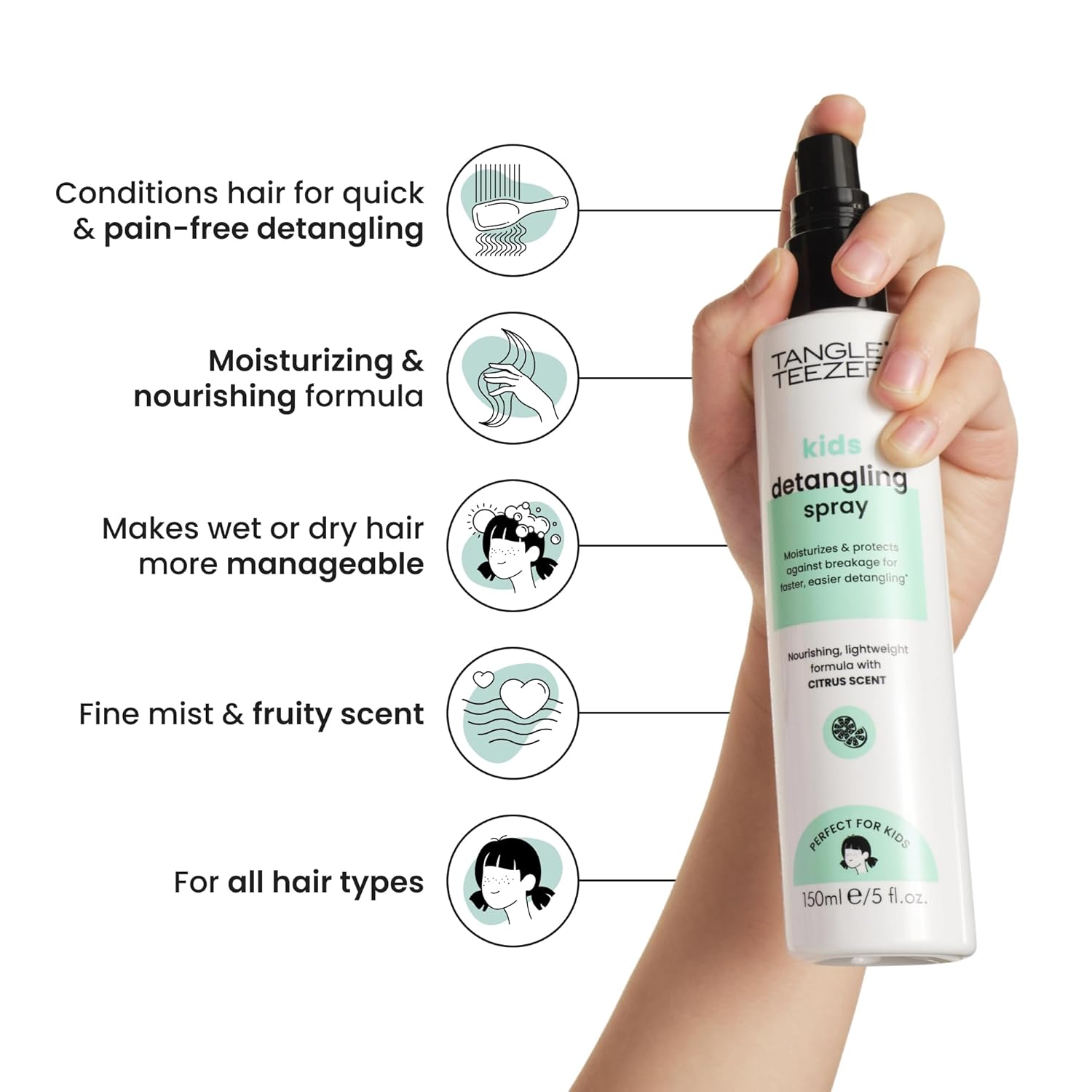 TANGLE_TEEZER_Hair_Detangler_Spray_for_Kids,_Vegan_and_Sulfate-Free_with_a_Fresh_&_Fruity_Scent,_for_all_Hair_Types,_5_Fl_Oz