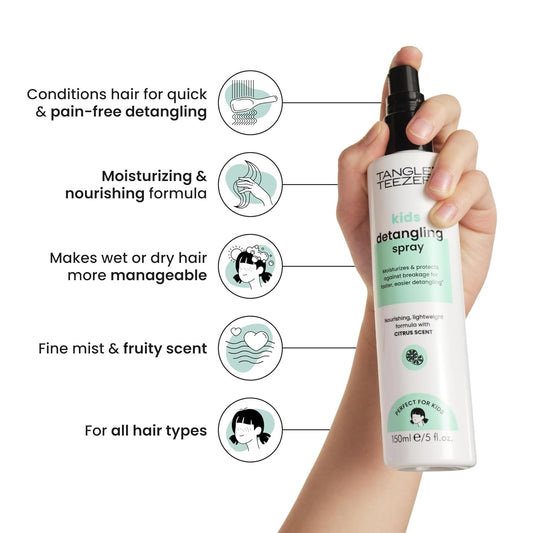 TANGLE_TEEZER_Hair_Detangler_Spray_for_Kids,_Vegan_and_Sulfate-Free_with_a_Fresh_&_Fruity_Scent,_for_all_Hair_Types,_5_Fl_Oz