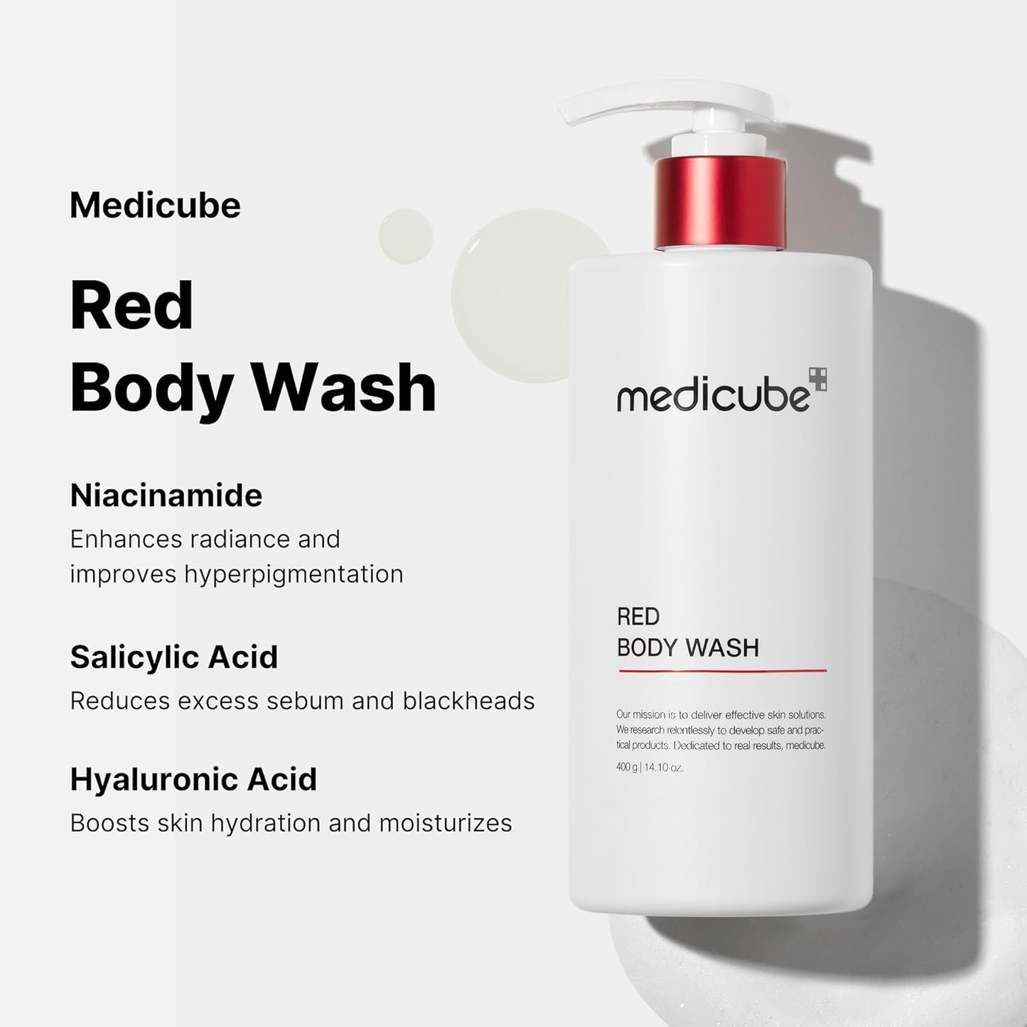 medicube_Red_Body_Wash_14.10_Fl.oz_I_Low_pH_and_Hydrating_Cleanser_with_Salicylic_Acid,_Lactic_Acid,_Niacinamide_and_Hyaluronic_Acid_Suitable_for_Bacne_Treatment_|_Korean_Skin_Care