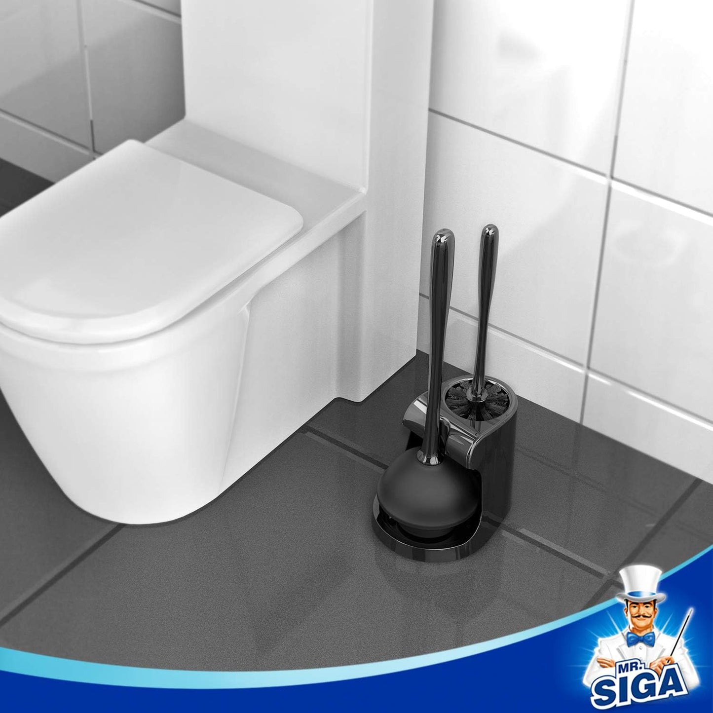 MR.SIGA_Toilet_Plunger_and_Bowl_Brush_Combo_for_Bathroom_Cleaning,_Black,_2_Sets