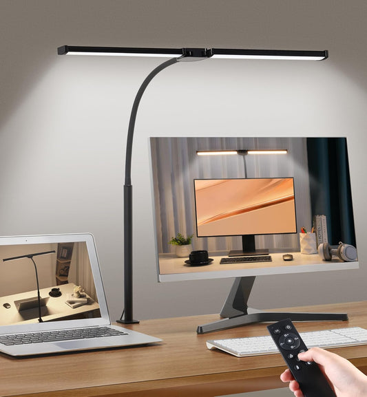Led_Desk_Lamp_for_Home_Office,_Eye-Care_Architect_Light_with_Clamp,_Smart_Double_Head_Computer_Monitor_Table_Clip_Lamp,_Adjustable_Flexible_Goose-Neck,_25_Lighting_Models,_Task_Lamp,_Black